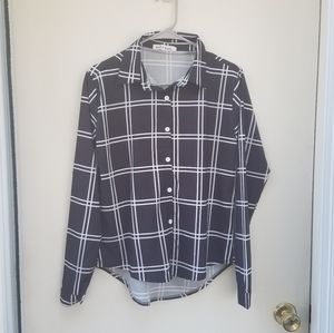 large black/white button-down